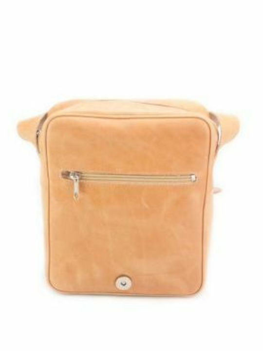 Kouros Leather Men's Shoulder Bag Flap 14 Natural