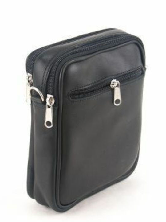Kouros Leather Men's Shoulder Waist Bag 120m Black