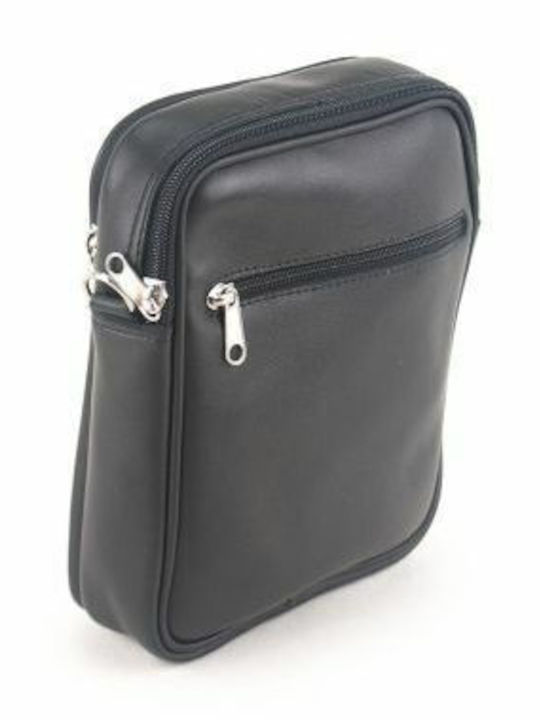 Kouros Leather Men's Waist Shoulder Bag 120L Black