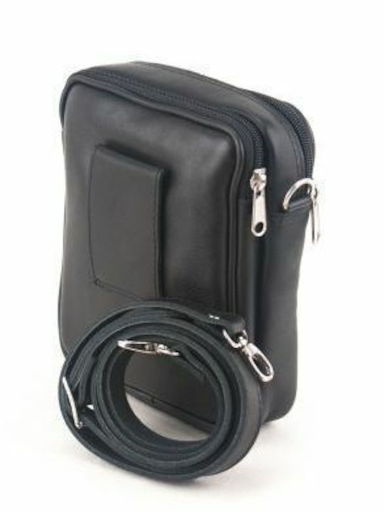 Kouros Leder Herren Schultertasche Hüfttasche 120m Schwarz