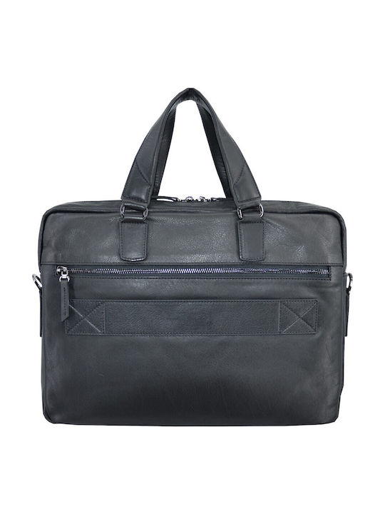 Leather 100 Δερματινη Επαγγελματικη Τσαντα Κωδικος 44s-bag-1165-1 Black