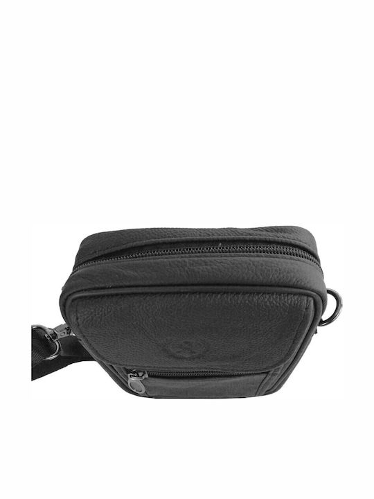 Borseta Pentru Bărbați De Talie Piele Leather Neagră Tsa.103.04.003 Annie325