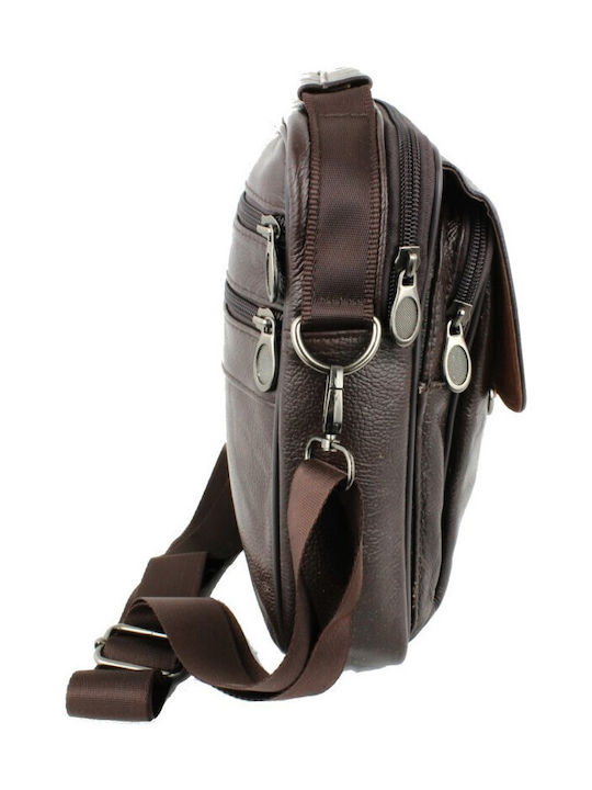 Tσαντακι Ανδρικο Κρεμαστο Δερματινο – Leather Καφε Tsa.103.02.003 Annie204
