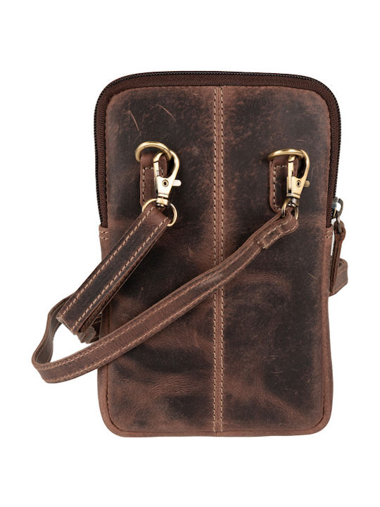 Men's Shoulder Bag Genuine Leather Top Quality Goat Chesnut Kid Tabac Brown Sak Cn-956