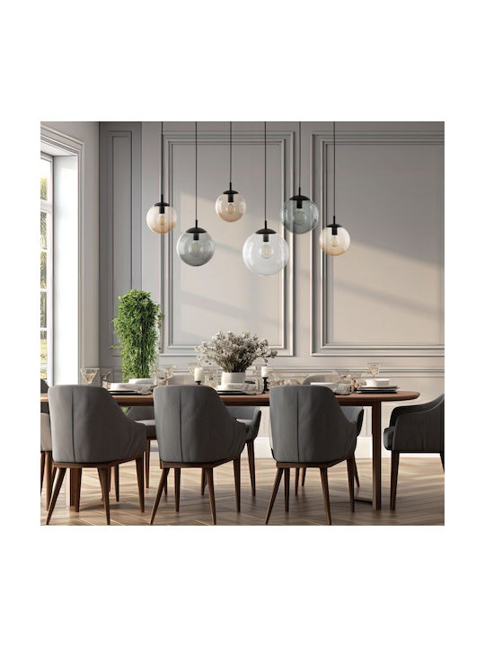TK Lighting Pendant Light Black Rail with Socket E27 130x150cm