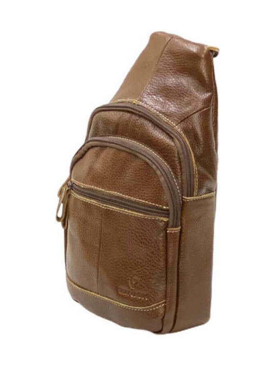 Men's Body Bag Crossbody Genuine Leather Excellent Quality Brown