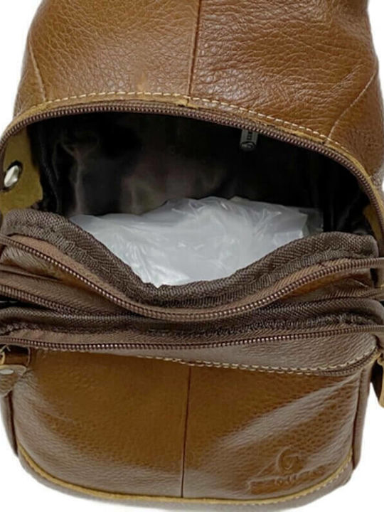 Men's Body Bag Crossbody Genuine Leather Excellent Quality Brown