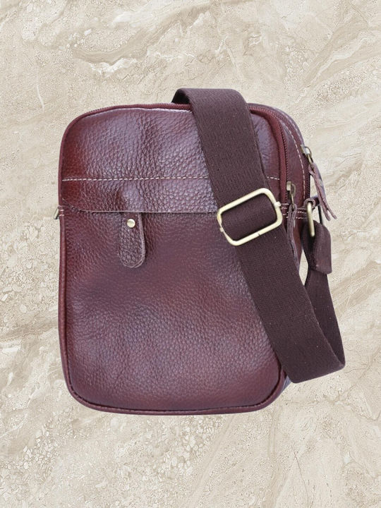 Leder Herren Braune Crossbody Tasche 3116 V-store