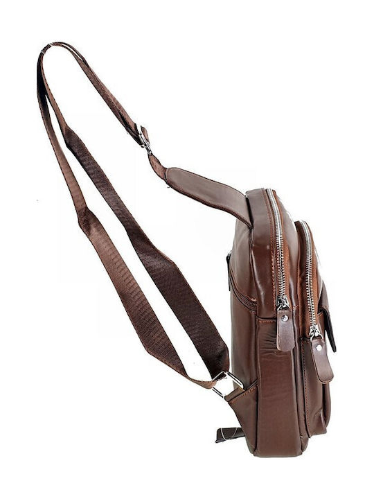 Rucsac Crossbody Din Piele Ac 8699 Maro