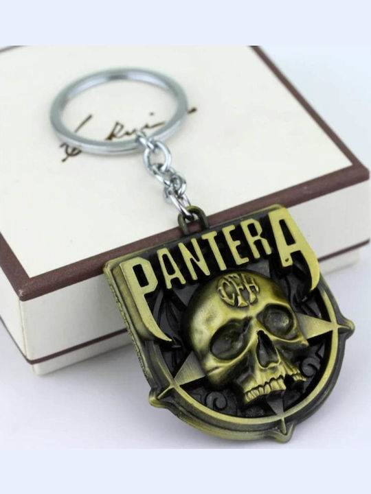 Breloc Bandă Pantera Metal Muzică Craniu Suport Chei Nuanță Bronz Molfs