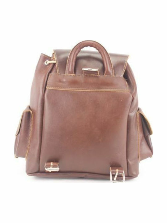 Leather Backpack Kouros Model 402 Brown Leather Face Grade A Quality