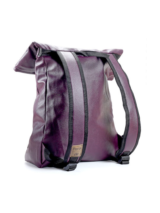 Pera Backpack Αδιαβροχο Σακιδιο Τσαντα Πλατης Χρωμα Μωβ Pera Vegan Backpack Purple