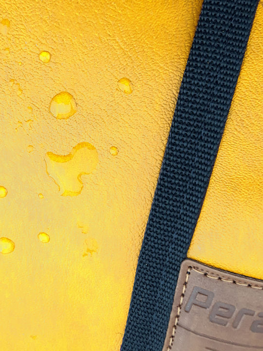 Pera Backpack Αδιαβροχο Σακιδιο Τσαντα Πλατης Χρωμα Kιτρινο Mουσταρδι Pera Vegan Backpack Yellow