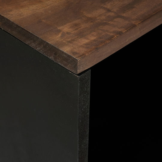 Living Room Display Cabinet from Solid Wood with Glass Brown 80x33.5x75cm