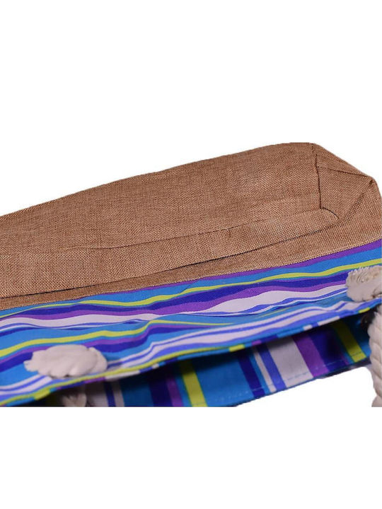 Τσάντα Θαλάσσης Tote Bag Boho Γαλάζια 52cm