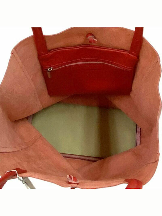 Women's Shopping Bag Genuine Leather Excellent Quality Red