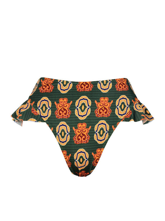 Gana Bikini Slip Hohe Taille Grüne