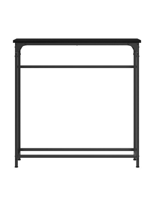 Console Table Wood & Metal Black L75xW19.5xH75cm