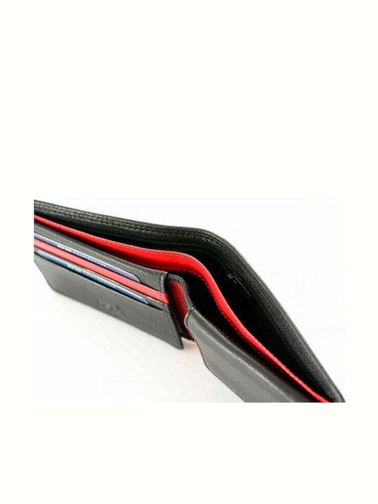 Ανδρικο Πορτοφολι Δερματνο Κιον Sr-215 Black Red