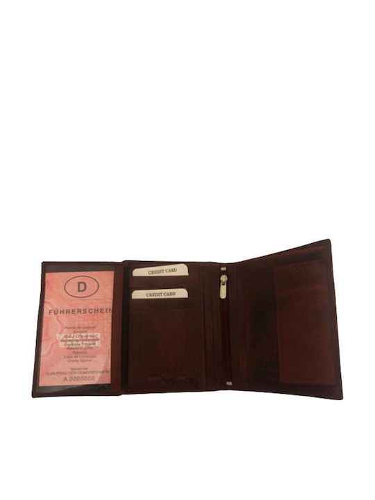 Ανδρικό Πορτοφόλι Κάθετο Gts Moda Italia 100% Real Leather Καφέ
