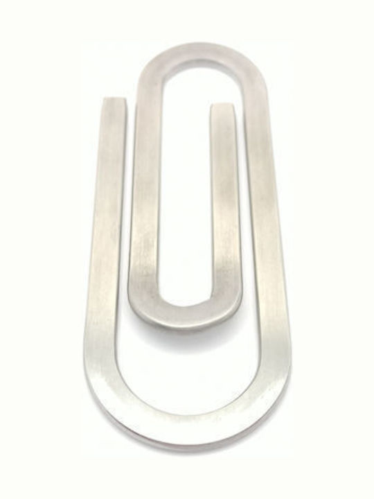 Ατσάλινο Money Clip Ασημί Σαγρέ Σχέδιο Συνδετήρας