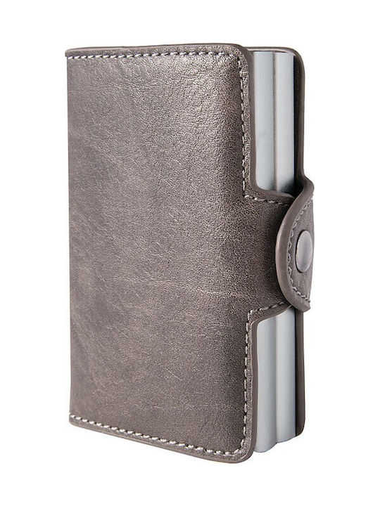 Mini Wallet Double Card Holder Automatic RFID Signal Block Wallet Card Case Gray 800.0017