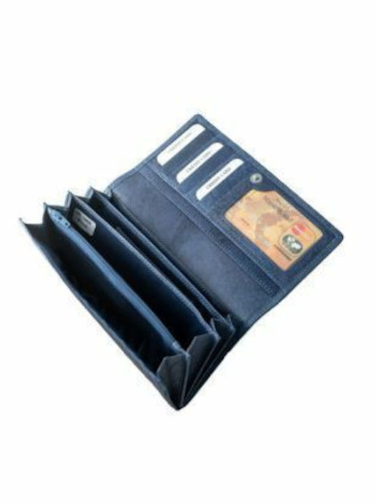 Kouros Leather Women's Wallet QC 1055 Blue