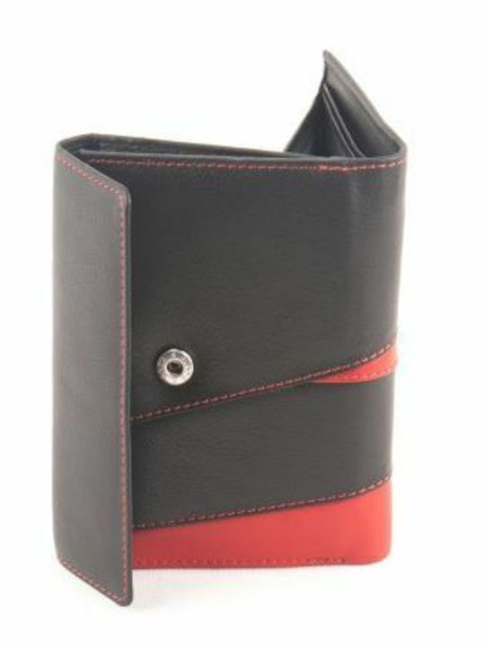 Kouros Leather Wallet RD01F Black Red