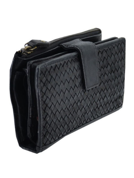 Leather 100 Portofel Dama Din Piele Cod 33-wallet-1456 Negru
