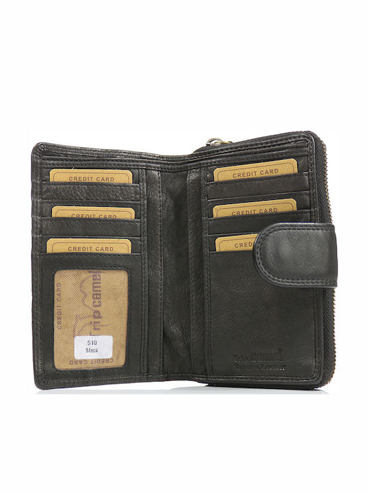 Trip Camel Πορτοφόλι Γνήσιο Vintage Μαλακό Δέρμα 510 Black