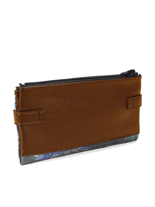 Πορτοφολι Μεγαλο Δεντρο Δερματινη Vegan Wallet Brown S.wallet S.tree