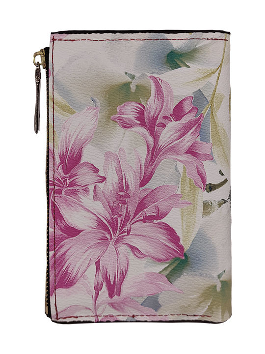 Women's Wallet Flowers Medium Closes Magnet Red