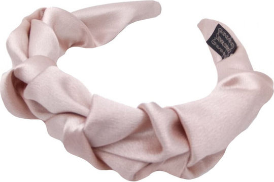 Satin Headband Pleats Pink