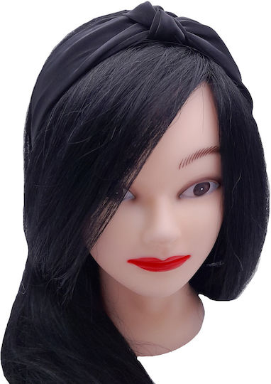 Glossy Shiny Hair Headband Turban Knot Black