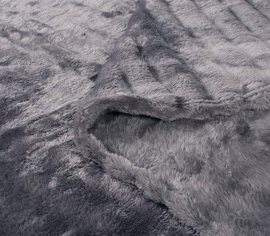 Dimcol Κουβέρτα Fleece Grey 160x220εκ.