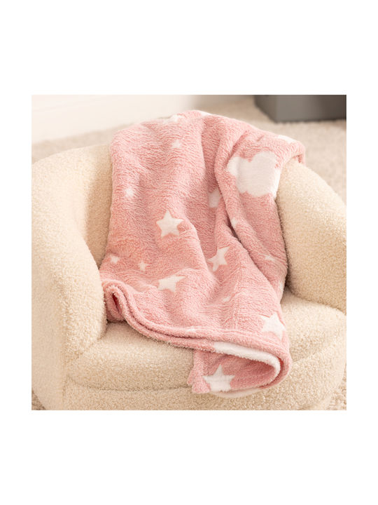 Atmosphera Κουβέρτα Fleece Φωσφορίζουσα Ροζ 150x125εκ.