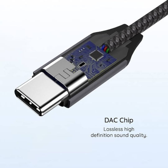 Techsuit Ac8 Converter USB-C male to 3.5mm female Gray 1pcs