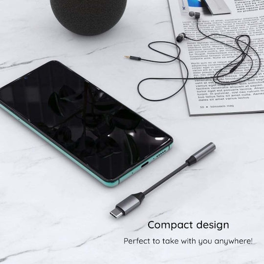 Techsuit Ac8 Converter USB-C male to 3.5mm female Gray 1pcs