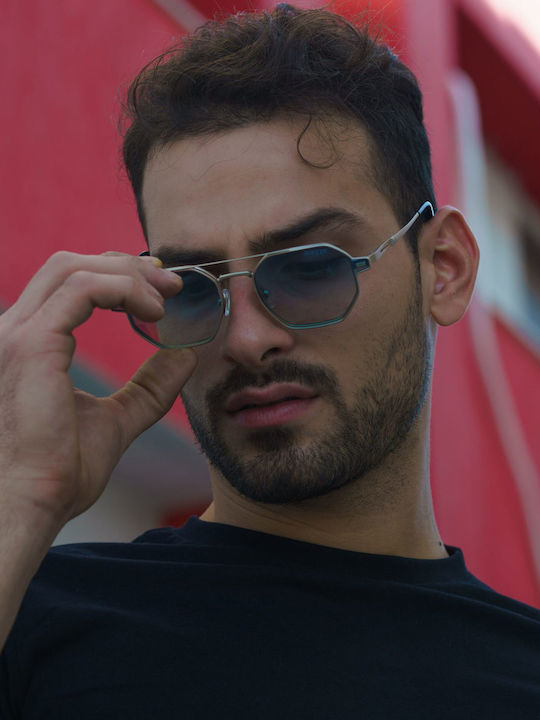 Ghetto Unisex Sunglasses with Gold Frame and Gold Polarized Lens