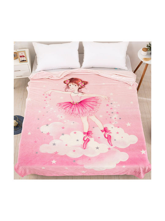 Beauty Home Κουβέρτα Fleece Art Ροζ 160x220εκ.