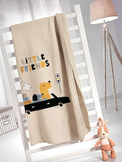 Saint Clair Κουβέρτα Fleece Doggy Μπεζ 160x220εκ.