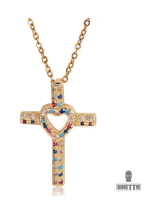 Ghetto Златен Кръст 18K с Верижка