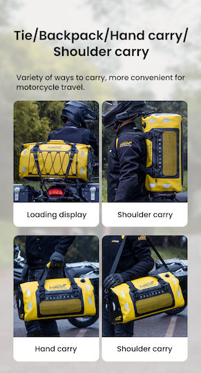 Loboo Waterproof Motorcycle Tail Bag 50lt Black