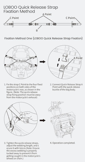 Loboo Waterproof Motorcycle Tail Bag 50lt