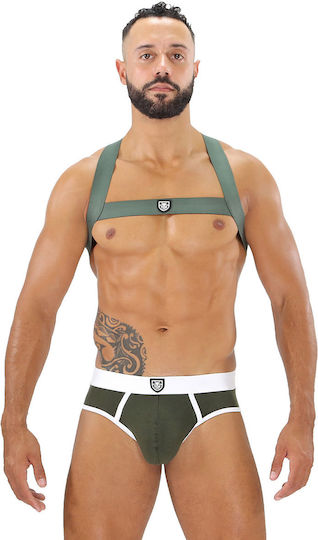 Tof Paris Fetish Elastic Harness Χακί