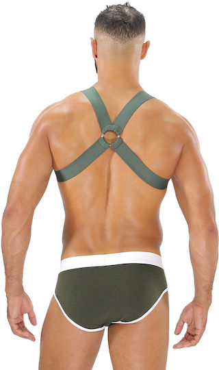 Tof Paris Fetish Elastic Harness Χακί