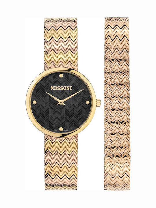 Missoni M1 Two Tone Stainless Steel Bracelet Gift Set