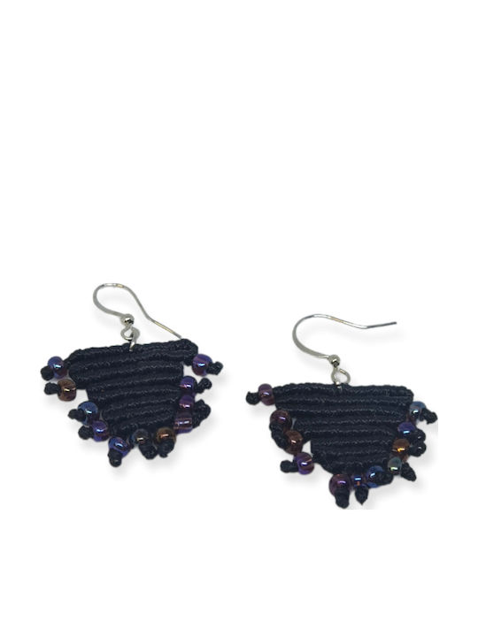 Cercei Macrame Ananna Piramidă Neagră