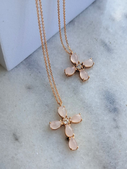 Rose Gold Kreuz K14 Chalazia mit Kette Rose Gold Kreuz K14 Chalazia mit Kette