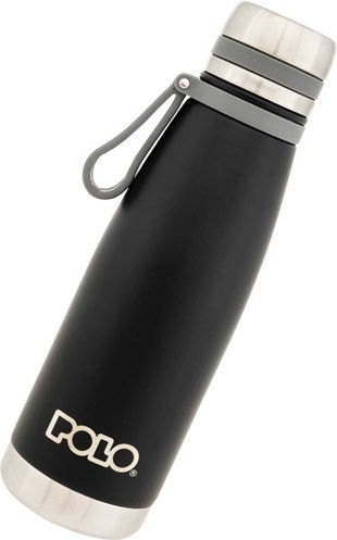 Polo Μπουκάλι Θερμός Ανοξείδωτο 650ml Μαύρο
